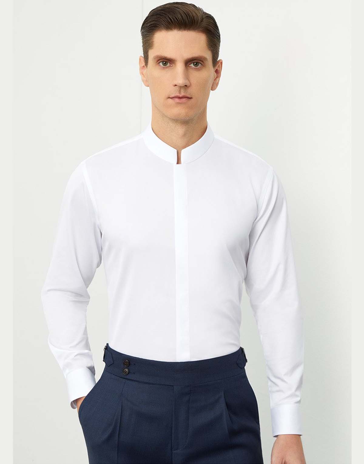 Stand-collar 200-count cotton wrinkle-free-ms-13